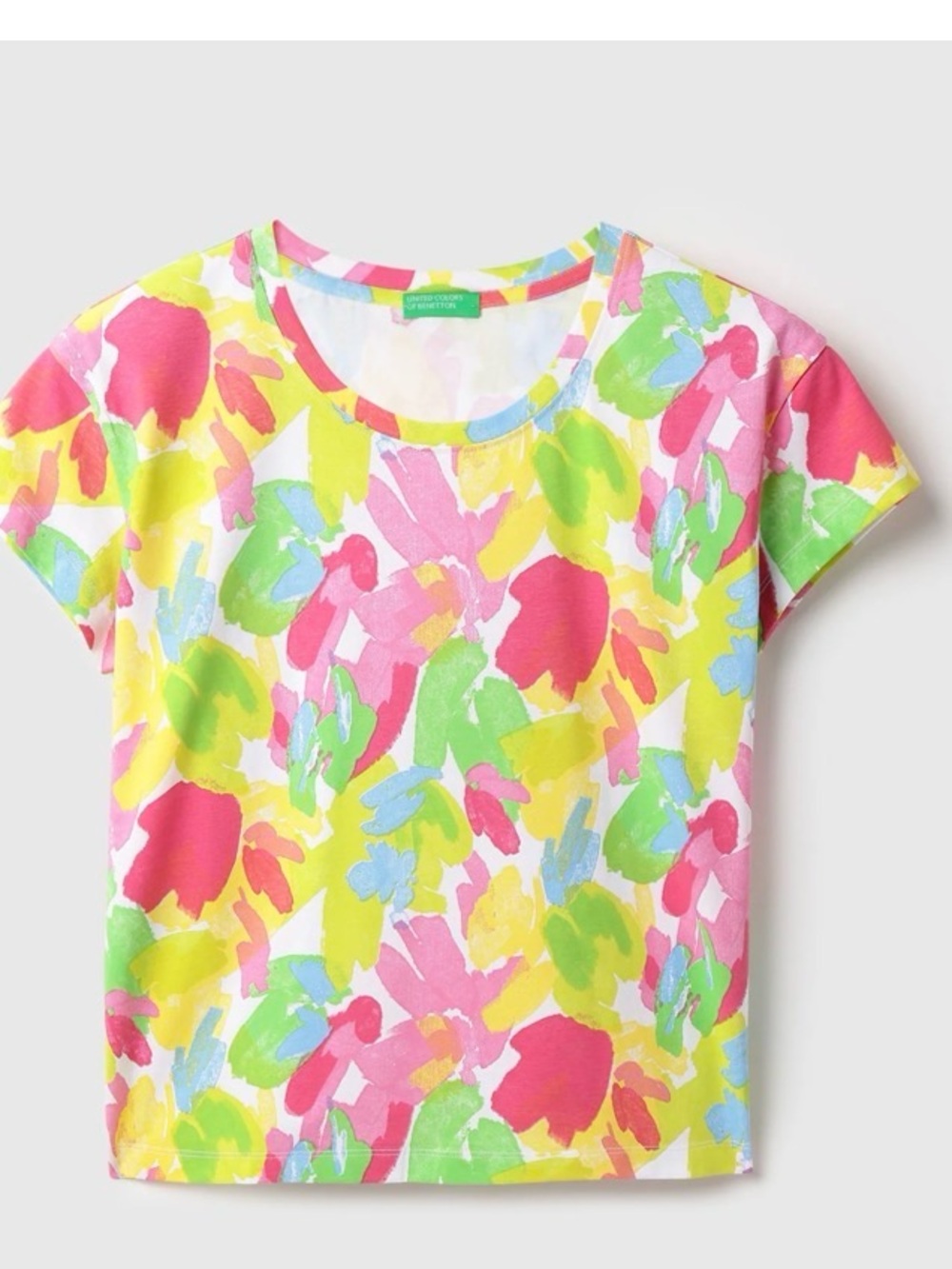 United Colors of Benetton Bright Multicolor Floral Short Sleeve Tee